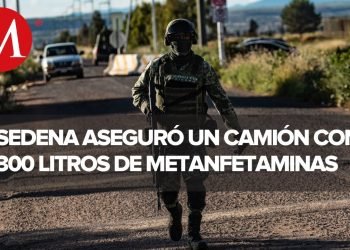 Ejército asegura 300 litros de metanfetamina liquida en Sonora