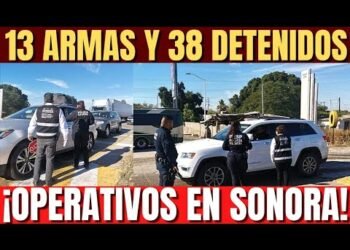 Detienen a 38 DELINCUENTES y aseguran 13 ARMAS en cuatro municipios de Sonora