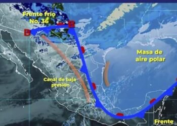 ¿De donde viene el frente frío número 20?