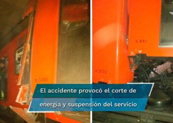 Se registra choque entre dos vagones del Metro en la Línea 3