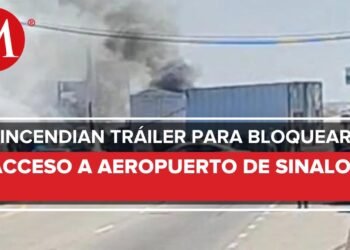 En Sonora, incendian tráiler para bloquear la circulación tras detención de Ovidio Guzmán