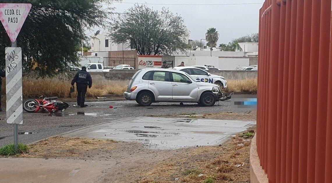 Hermosillo: Muere motociclista en choque vehicular en Quiroga y Colosio