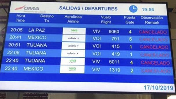 Profeco no recibe quejas por cancelación de vuelos en Culiacán Profeco no recibe quejas por cancelación de vuelos en Culiacán