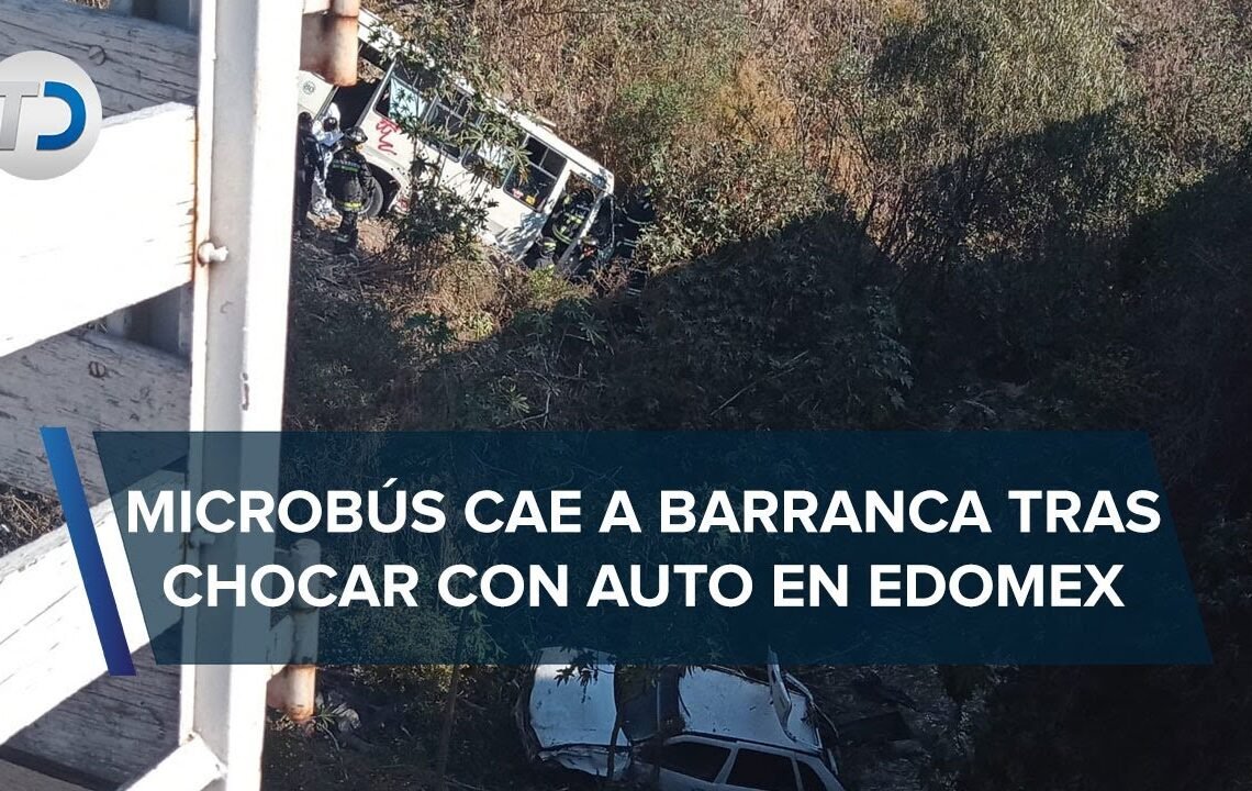 Microbús cae a barranco tras chocar en Naucalpan; hay al menos 3 muertos y 40 lesionados