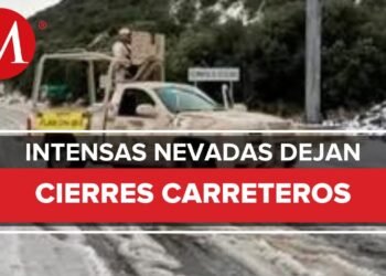 Cierran paso carretero entre Sonora y Chihuahua por intensas nevadas