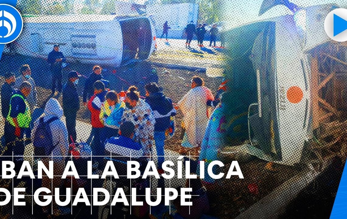Autobús de peregrinos se vuelca en la México-Puebla; al menos 3 fallecidos y decenas de heridos