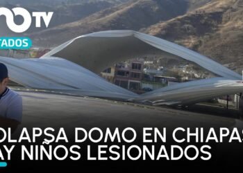 Colapsa domo en Chiapas; hay un adulto y 10 niños lesionados