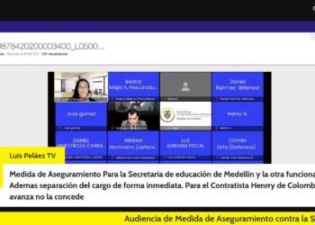 Audiencia de Medida de Aseguramiento contra la Secretaria de educación de Medellín.