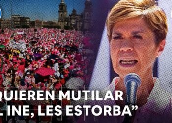 Marcha INE 2023: Discurso de Beatriz Pagés; acusa a AMLO querer imponer una dictadura