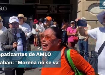 Manifestantes se confrontan con simpatizantes de morena, tras mitin en defensa del INE