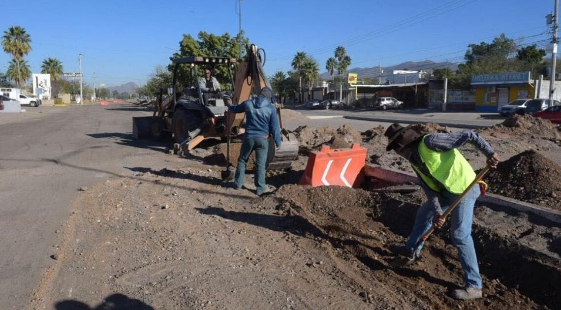 Avanza en 40 por ciento modernización de calle Olivares Avanza en 40 por ciento modernización de calle Olivares