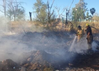 Incendio en la Sauceda moviliza a Bomberos de Hermosillo para controlarlo