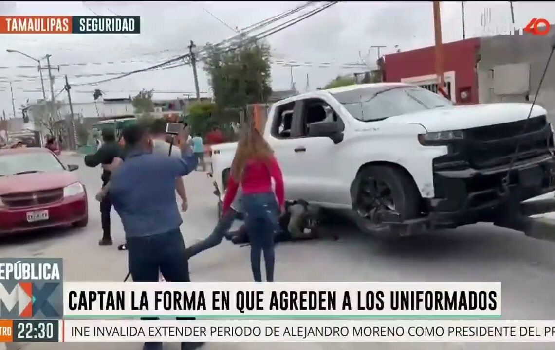 Civiles agreden a uniformados en Nuevo Laredo Tamaulipas