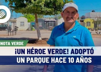 Jesús Ramos cuida el parque de su colonia en Hermosillo; sus árboles son como su sobrinos y ahijados