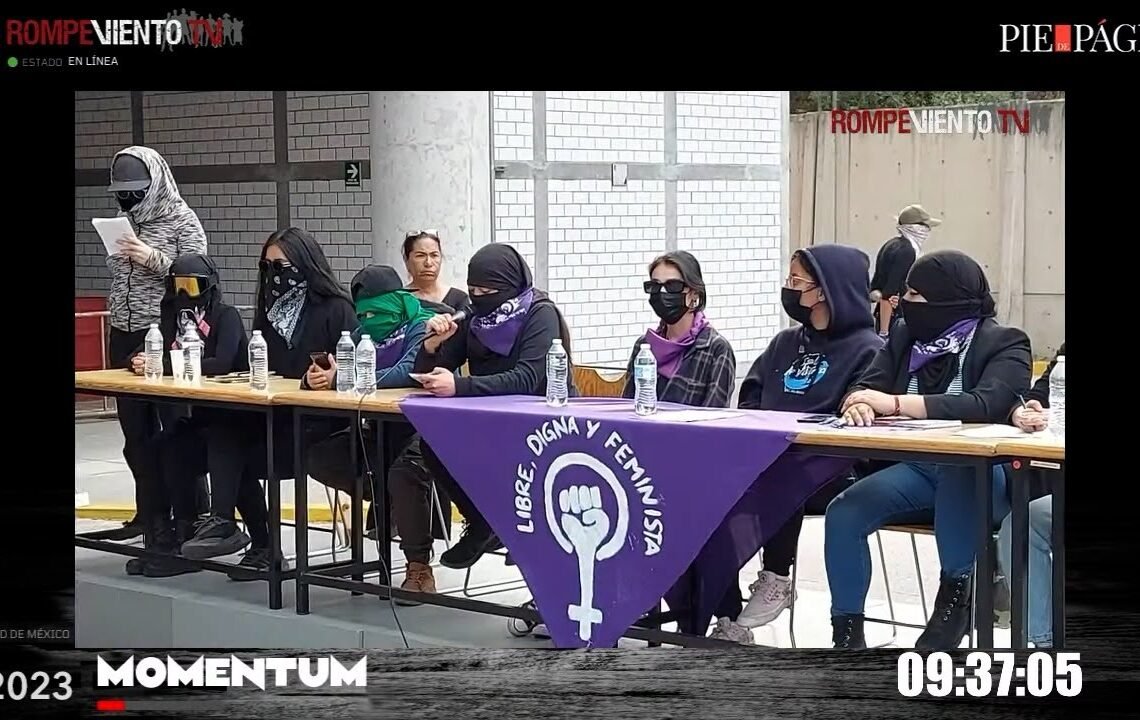 La conferencia de prensa de las alumnas organizadas de las 5 Unidades de la UAM: MOMENTUM