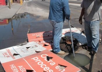 Inician trabajos de rehabilitación en tubería colapsada en Serna y Paseo del Río Sonora: Agua de Hermosillo