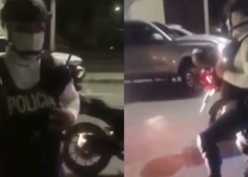 Policía rocía gas pimienta a ciudadano y lo suspenden