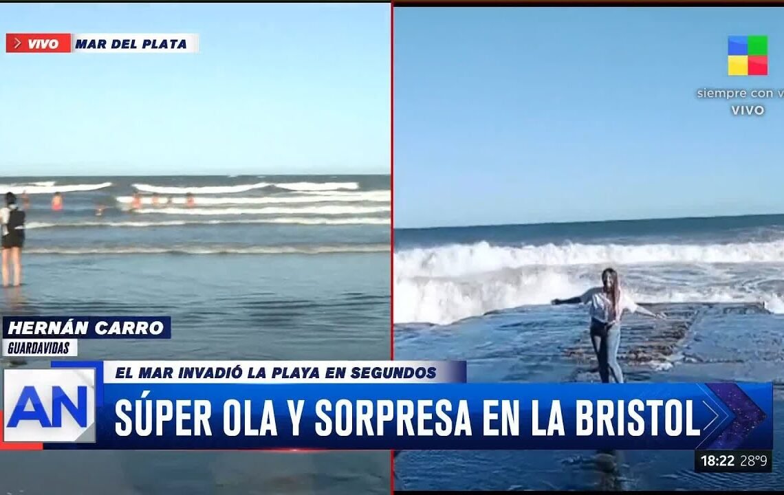 ⛱️ Sorpresa en la Bristol: la súper ola que arrasó con todo 🌊