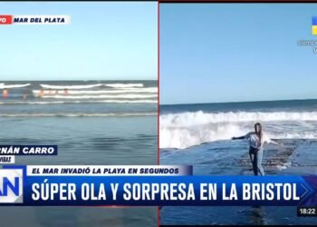 ⛱️ Sorpresa en la Bristol: la súper ola que arrasó con todo 🌊