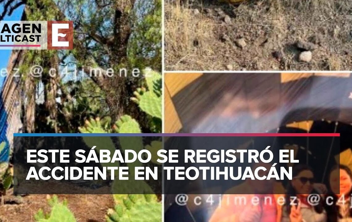 Así quedaron los restos del globo aerostático que cayó en Teotihuacán; solo Regina sobrevivió