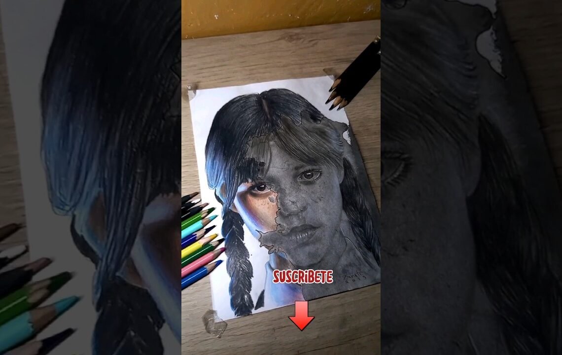 Quería Dibujar a MERLINA Addams ✨ y pasó esto ✨ Wednesday #shorts #wednesday