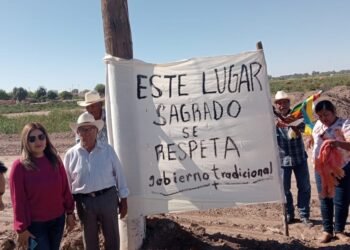 Protestan mayos por construcción de módulo de riego en El Júpare