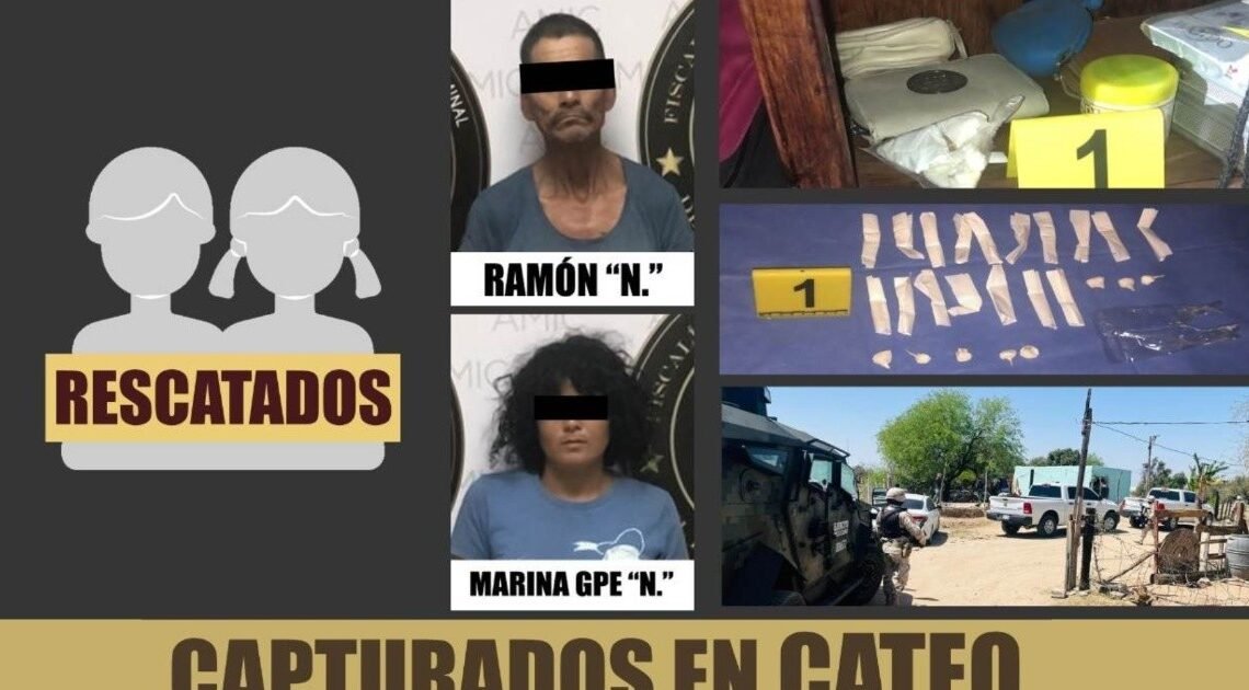 Rescatan a dos niños en Hermosillo, aseguran cristal y a dos personas, todo en un mismo cateo