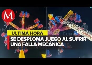 Juego mecánico colapsa con personas a bordo en Nogales, Sonora