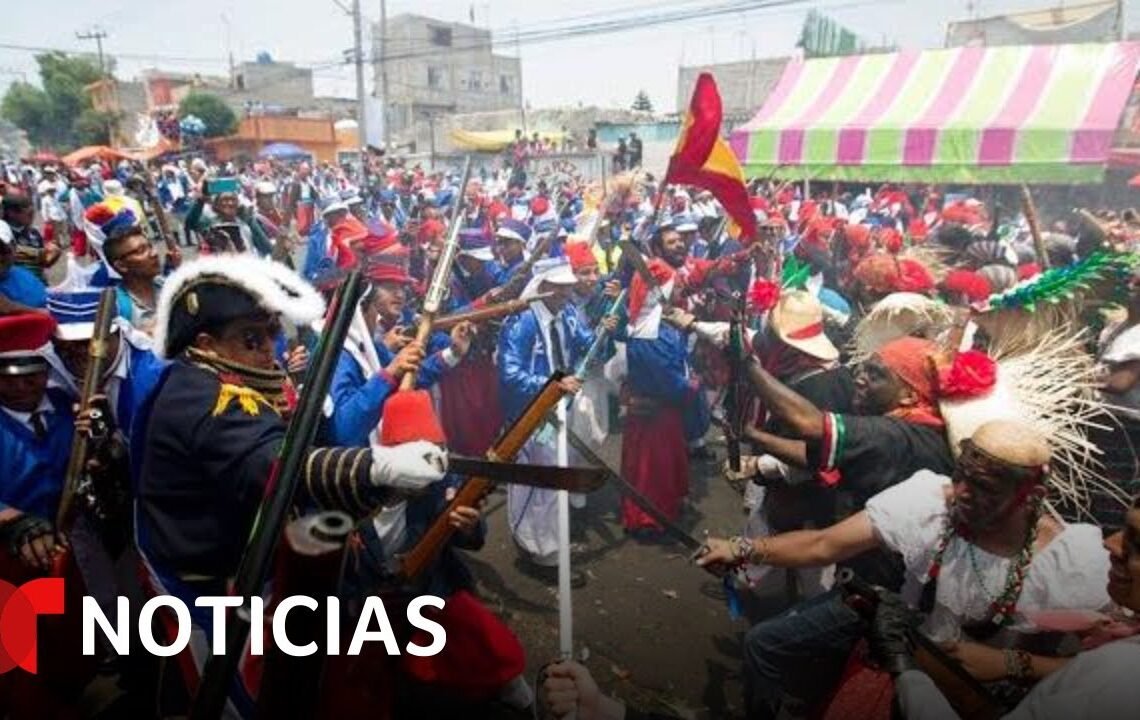 Mexicanos conmemoran el 5 de Mayo recreando la Batalla de Puebla Mexicanos conmemoran el 5 de Mayo recreando la Batalla de Puebla