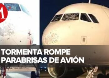 Avión sufre daños en el parabrisas después de cruzar una tormenta