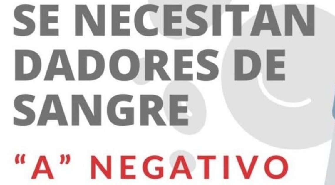Se buscan donadores de sangre “A” negativo