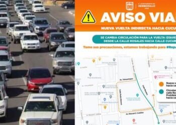 ¡Aviso! Habrá cambio vial en calle Rosales y Cucurpe