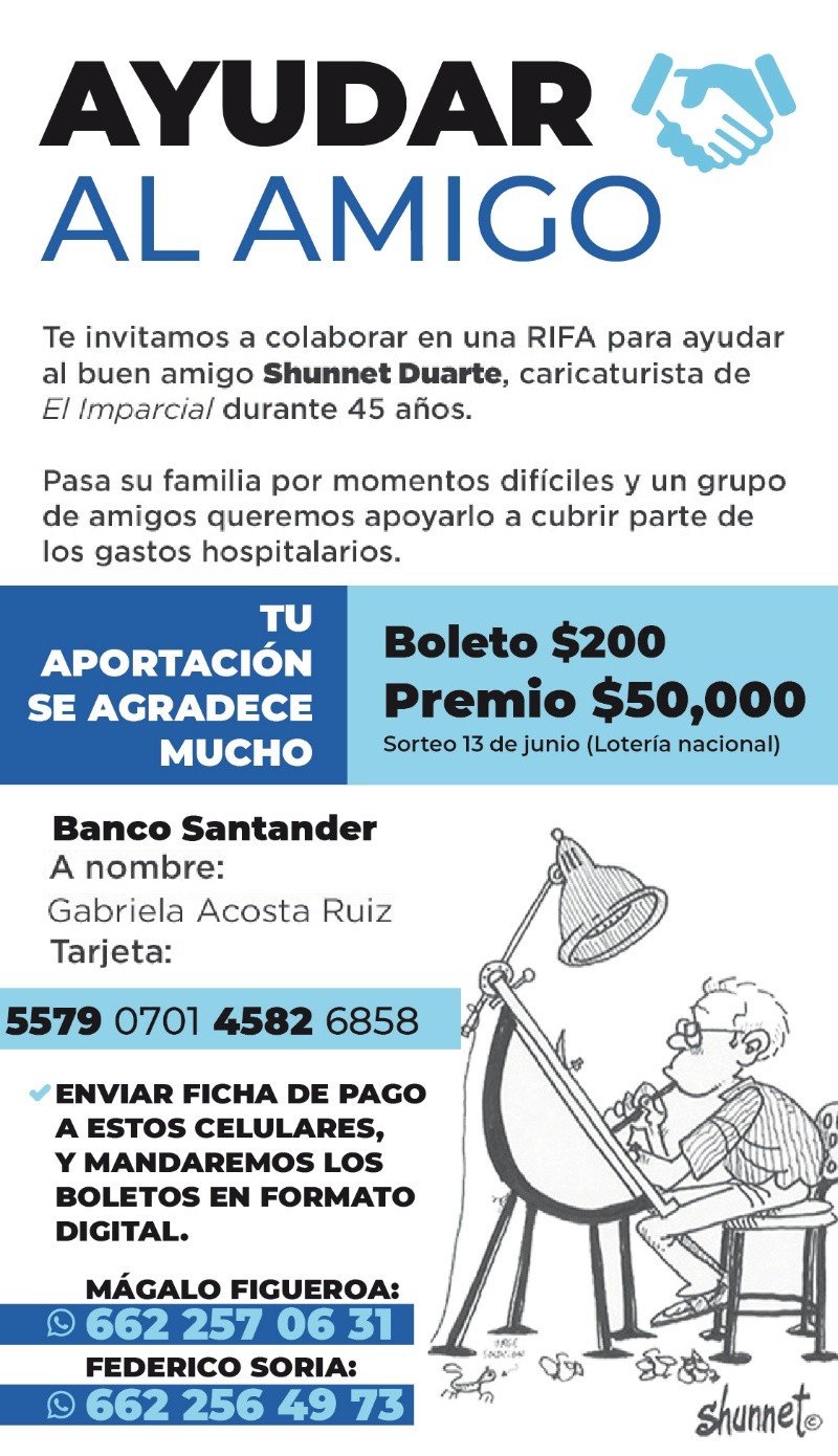Toda la información para apoyar, la encuentras en esta imagen.Foto: El Imparcial Toda la información para apoyar, la encuentras en esta imagen.Foto: El Imparcial