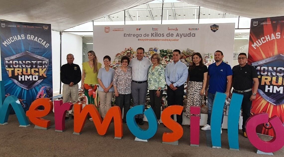 Un total de 10 toneladas de alimentos fueron recaudados del evento Monster Truck: DIF Hermosillo