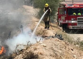 Bomberos atienden hasta 90 reportes por quema de maleza a la semana