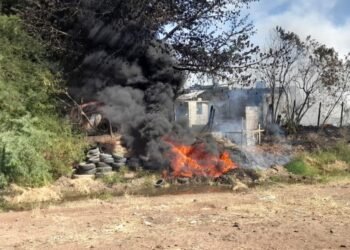 Rescatan a hombre y su perrito de incendio