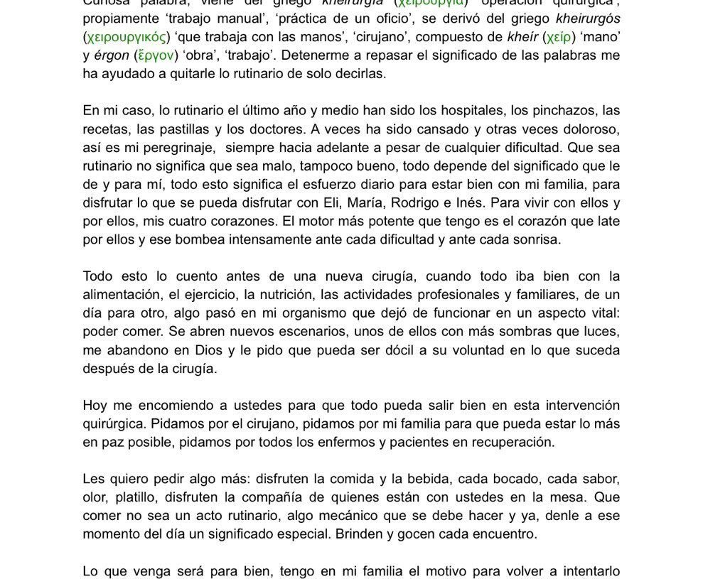 Una carta estremecedora Una carta estremecedora