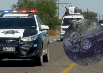 Vuelca en la carretera Hermosillo-Bahía de Kino tras chocar con autobús