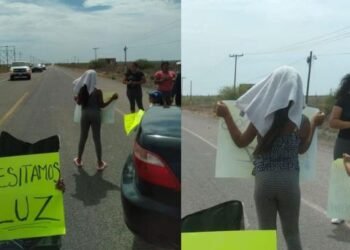 Bloquean carretera Hermosillo-Bahía de Kino por falta de luz