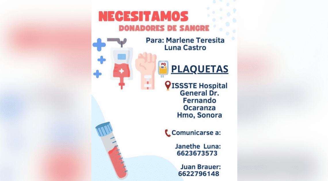Joven en estado crítico necesita donantes de plaquetas por posible caso de rickettsia Joven en estado crítico necesita donantes de plaquetas por posible caso de rickettsia
