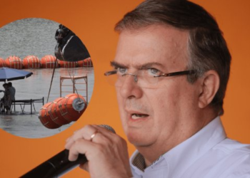 Un acto racista, así califica Marcelo Ebrard el muro flotante de Texas