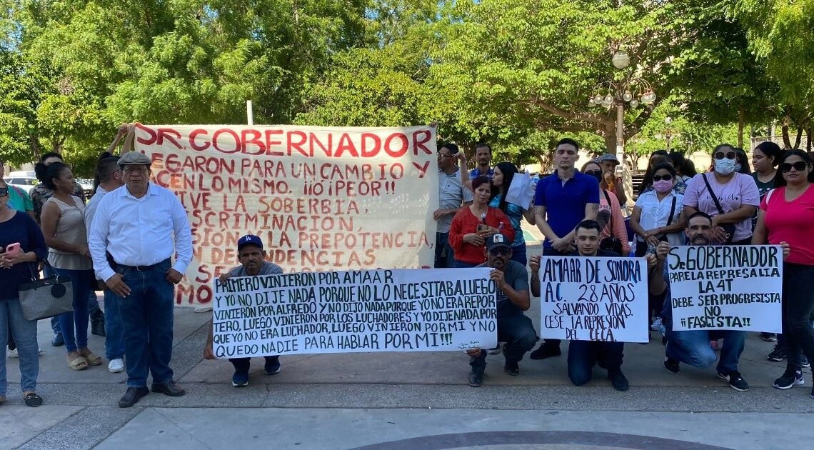 Manifestantes de asociación civil Amaar exigen reconocimiento y apoyo del CECA en Sonora Manifestantes de asociación civil Amaar exigen reconocimiento y apoyo del CECA en Sonora