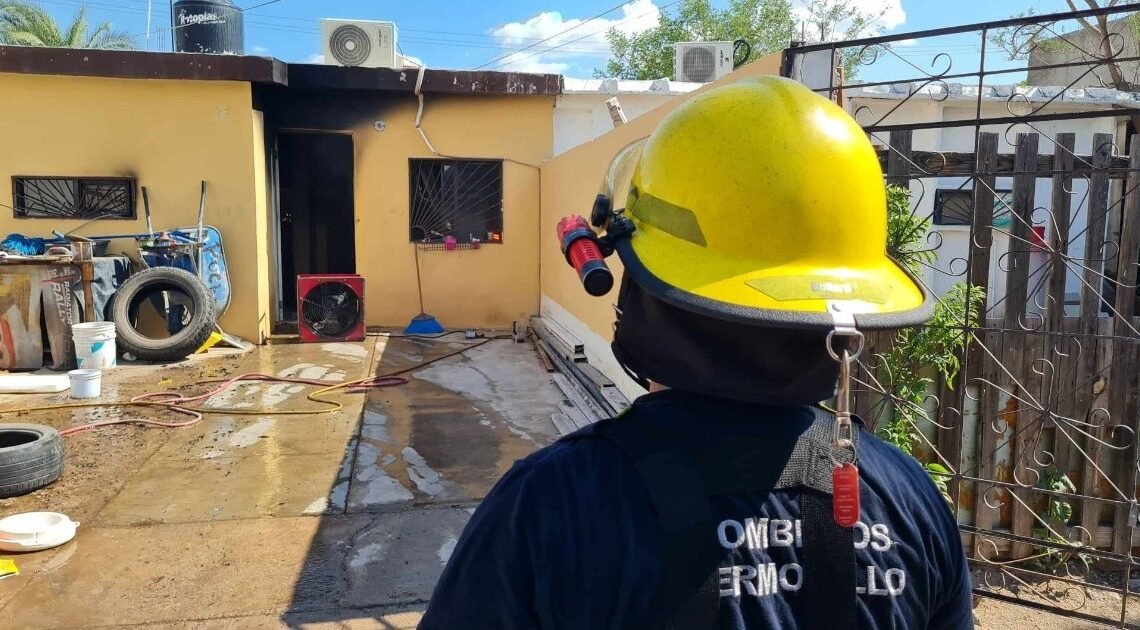 Cortocircuito en minisplit desata incendio en la colonia Las Villas Cortocircuito en minisplit desata incendio en la colonia Las Villas