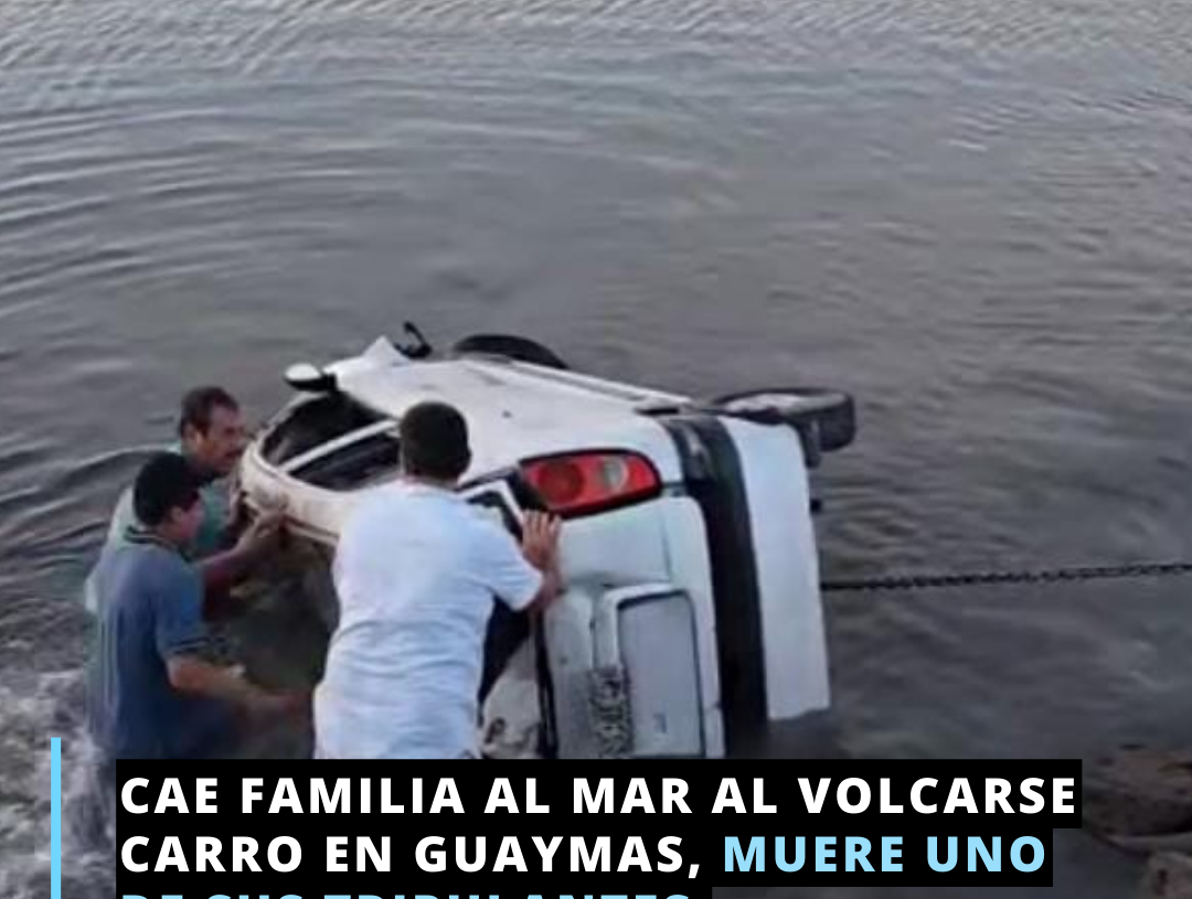 Cae carro al mar con familia