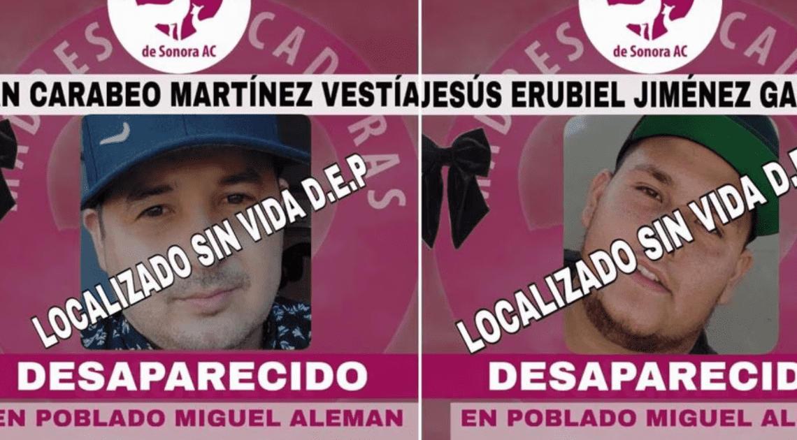 Madres Buscadoras localizan cuerpos de dos jóvenes desaparecidos