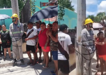 Empleado de CFE que amarraron a un poste fue suspendido por este hecho