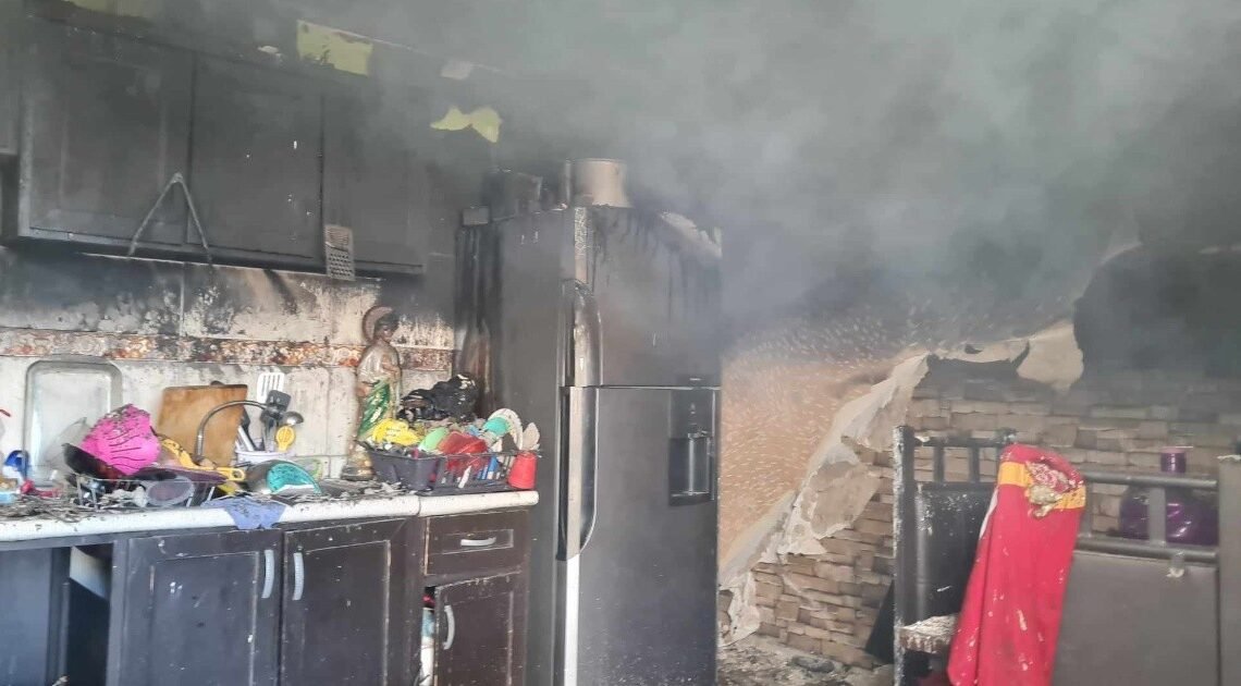 Se registra incendio en casa de la colonia Tierra Nueva