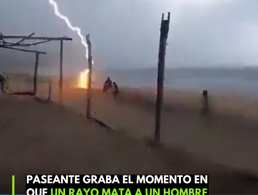 Captan momento en que un rayo cae sobre vendedores de hamacas