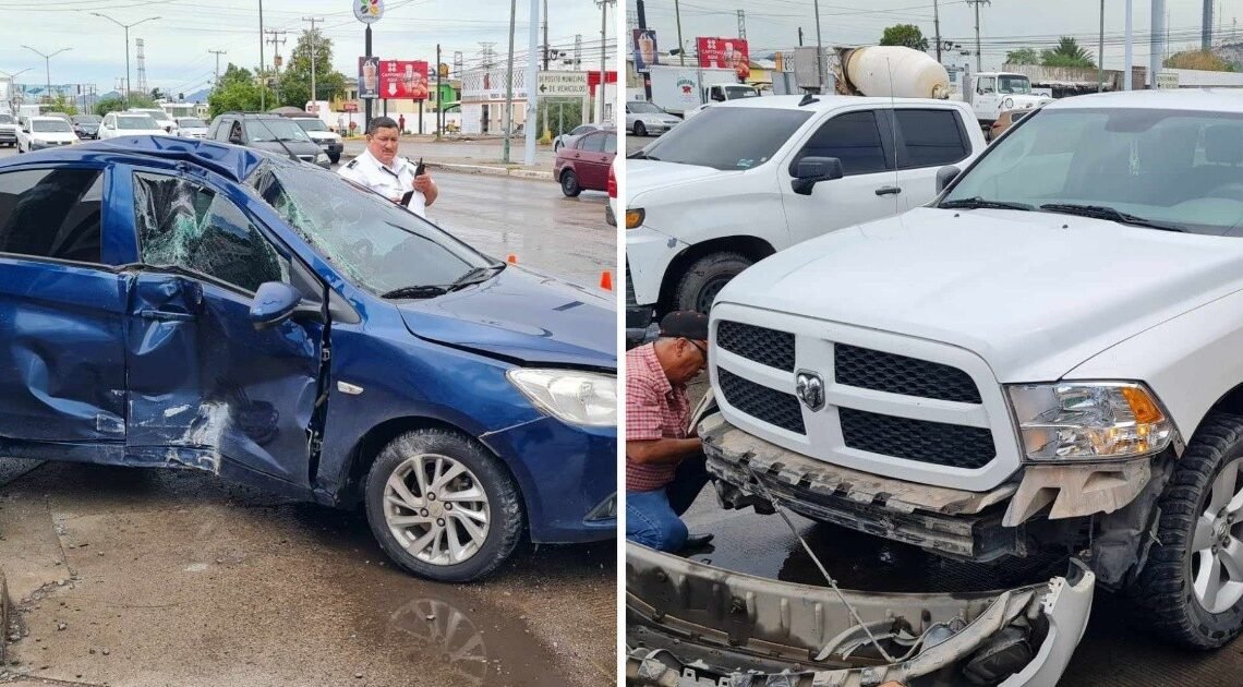 Choque en el cruce de Solidaridad y Carlos Balderrama