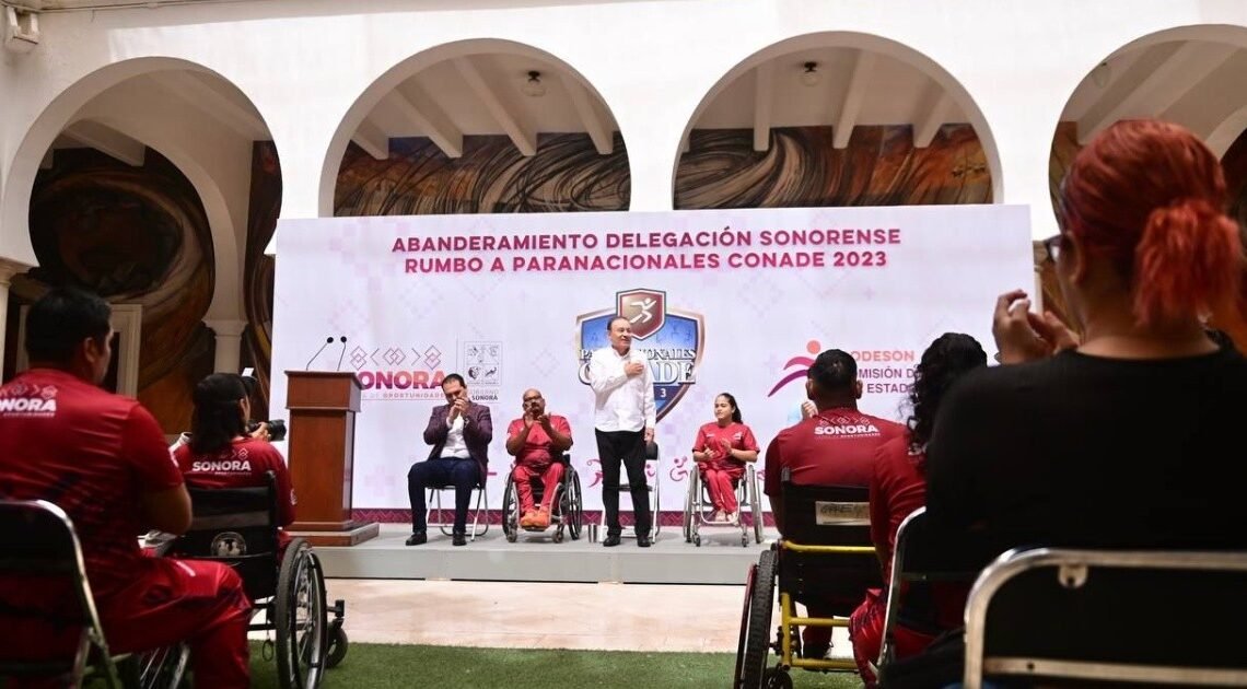 Abandera Gobernador a delegación Sonora que asistirá a los Paranacionales Conade
